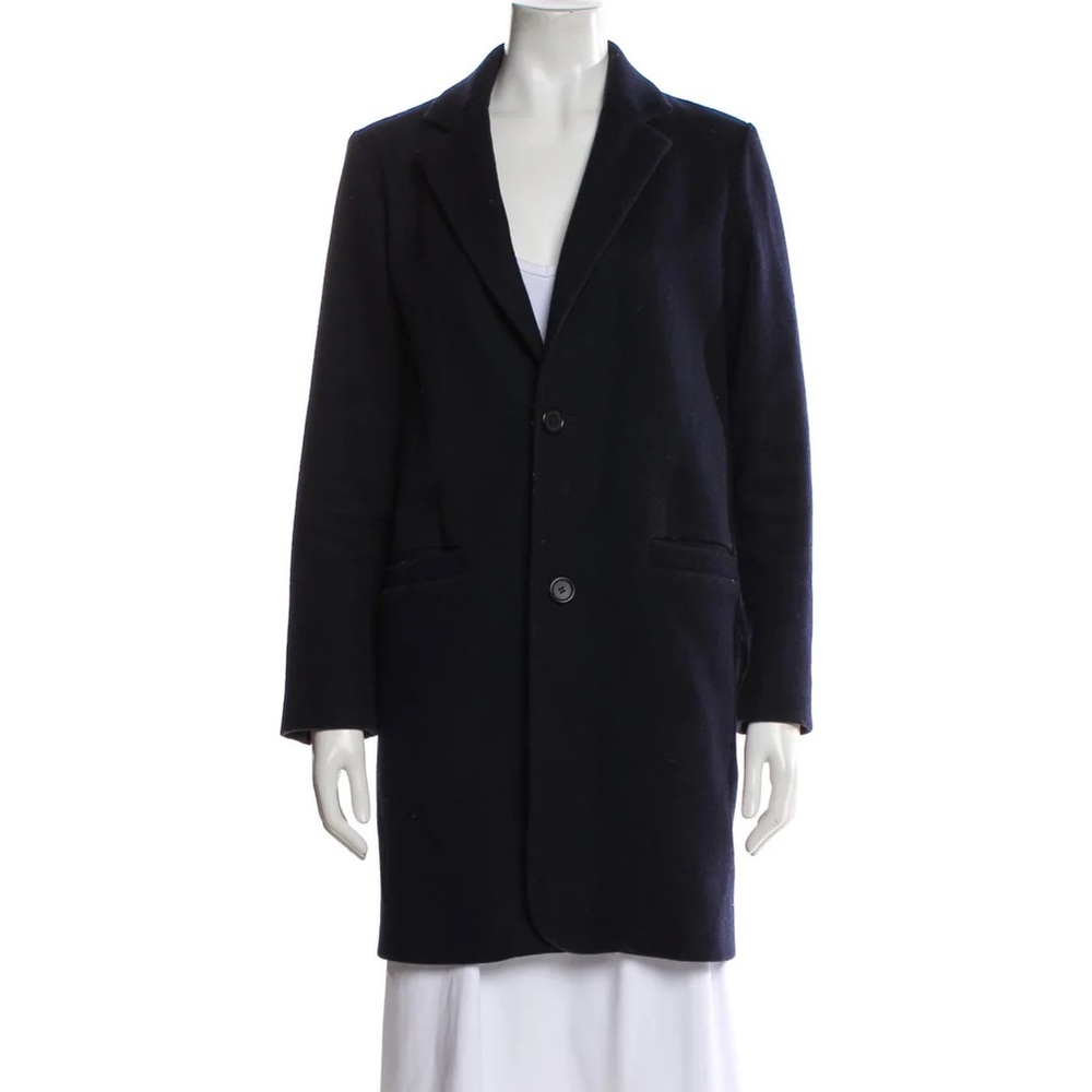 APC Women’s Navy Single-Breasted Wool Peacoat Coat